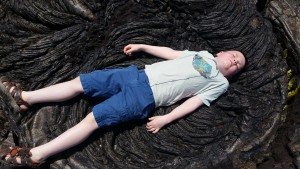 Lying in lava!